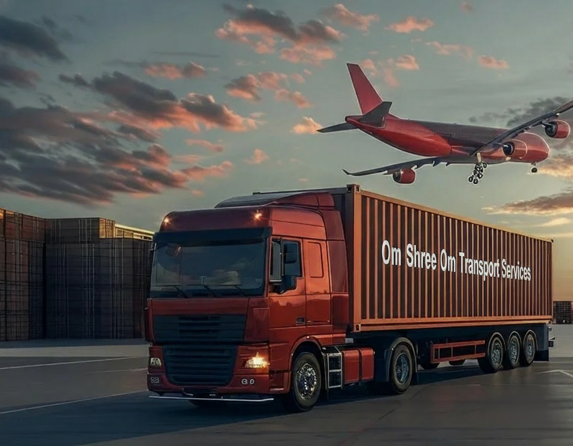 Om Shree Om Transport Services multimodal logistics truck and cargo plane